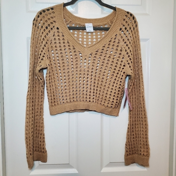 Wild Fable Women's Knit Long Sleeve Cropped Sweater Small - Picture 1 of 7
